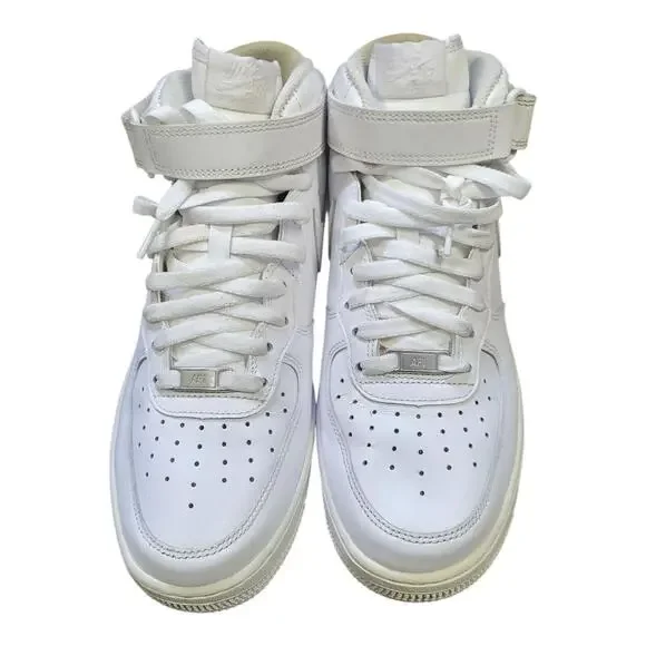 Nike Air Force 1 Mid '07 Men’s Size 9 White Leather Sneakers 315123-111 Vietnam